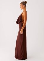 Elation Cowl Neck Maxi Dress - Chocolate - 图片 2