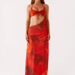 Elixis Maxi Dress - Scarlet Blur