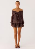 Elris Drop Waist Mini Dress - Cool Chocolate - 图片 3
