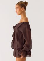 Elris Drop Waist Mini Dress - Cool Chocolate - 图片 2