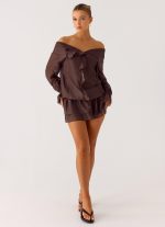 Elris Drop Waist Mini Dress - Cool Chocolate - 图片 5