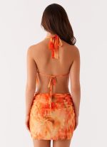 Elysia Chiffon Mini Dress - Sunset Floral - 图片 5