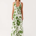 Ember Valley Cotton Maxi Dress - Verdant Bloom