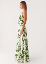 Ember Valley Cotton Maxi Dress - Verdant Bloom - 图片 3