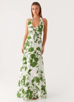 Ember Valley Cotton Maxi Dress - Verdant Bloom - 图片 4