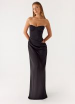 Emory Corset Maxi Dress - Black