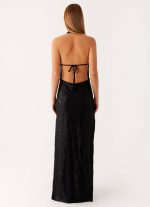Empire Sequin Maxi Dress - Black - 图片 5