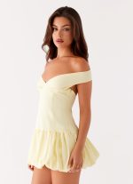 Endless Romance Off Shoulder Mini Dress - Yellow - 图片 3