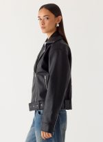 Ethan PU Biker Jacker - Black - 图片 3