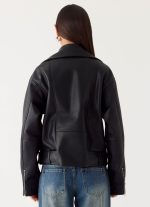 Ethan PU Biker Jacker - Black - 图片 4