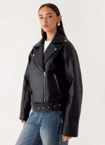 Ethan PU Biker Jacker - Black - 图片 2