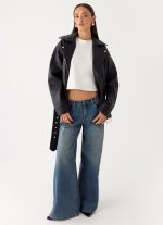 Ethan PU Biker Jacker - Black - 图片 5