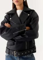 Ethan PU Biker Jacker - Black - 图片 6