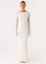 Ethereal Long Sleeve Maxi Dress - Ivory - 图片 2
