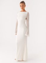 Ethereal Long Sleeve Maxi Dress - Ivory - 图片 5