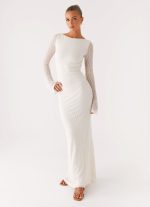 Ethereal Long Sleeve Maxi Dress - Ivory