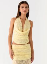 Farruko Jacquard Halter Top - Butter - 图片 5
