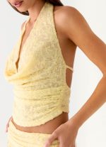 Farruko Jacquard Halter Top - Butter - 图片 6