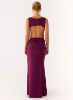 Fault Line Maxi Dress - Plum - 图片 4