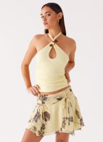 Fiore Asymmetrical Mini Skirt - Buttercream Bliss - 图片 6