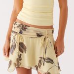 Fiore Asymmetrical Mini Skirt - Buttercream Bliss