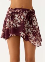 Fiore Asymmetrical Mini Skirt - Espresso Meadow - 图片 5