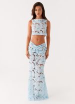 Fiorella Floret Maxi Skirt - Blue