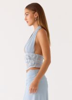 Fleur Power Halter Top - Blue - 图片 4