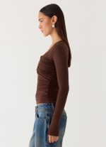 Francis Long Sleeve Top - Chocolate - 图片 2