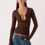 Francis Long Sleeve Top - Chocolate