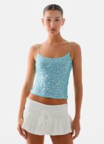 French Exit Sequin Top - Blue - 图片 5