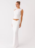 Galantis One Shoulder Maxi Dress - White - 图片 5