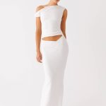 Galantis One Shoulder Maxi Dress - White