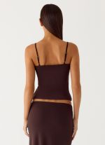 Garrix Bead Cami Top - Chocolate - 图片 4