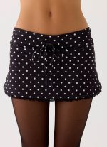Get No Sleep Mini Skort - Black Polkadot - 图片 11