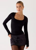 Get No Sleep Mini Skort - Black Polkadot - 图片 12