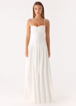 Giovanna Linen Maxi Dress - White - 图片 4