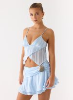 Glynne Shell Mini Skirt - Baby Blue - 图片 2