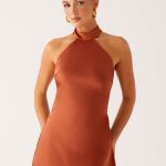 Golden Dunes Mini Dress - Rust