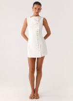 Golden Touch Cotton Mini Dress - White - 图片 5