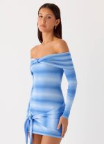 Gomez Bardot Knit Mini Dress - Cerulean - 图片 2