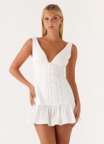 Gretel Mini Dress - White - 图片 3