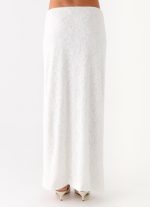 Griff Low Rise Jacquard Maxi Skirt - White - 图片 4