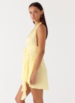 Guide You Halter Neck Mini Dress - Yellow - 图片 3