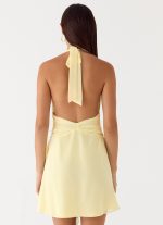 Guide You Halter Neck Mini Dress - Yellow - 图片 2