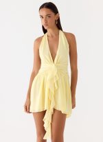 Guide You Halter Neck Mini Dress - Yellow - 图片 5