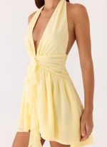 Guide You Halter Neck Mini Dress - Yellow - 图片 6