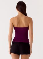 Hari Strapless Top - Plum - 图片 4