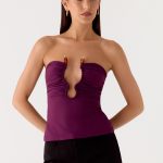 Hari Strapless Top - Plum