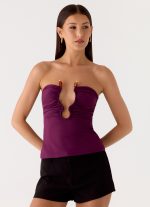 Hari Strapless Top - Plum
